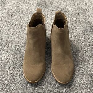 Light Brown Faux Suede Ankle Booties